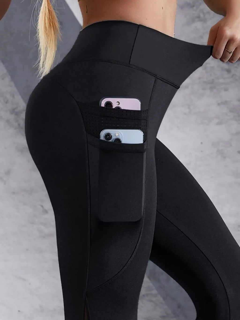 Yoga Broek Dames met Dubbele Zakken Hoge Taille Elastische Legging Fitness
