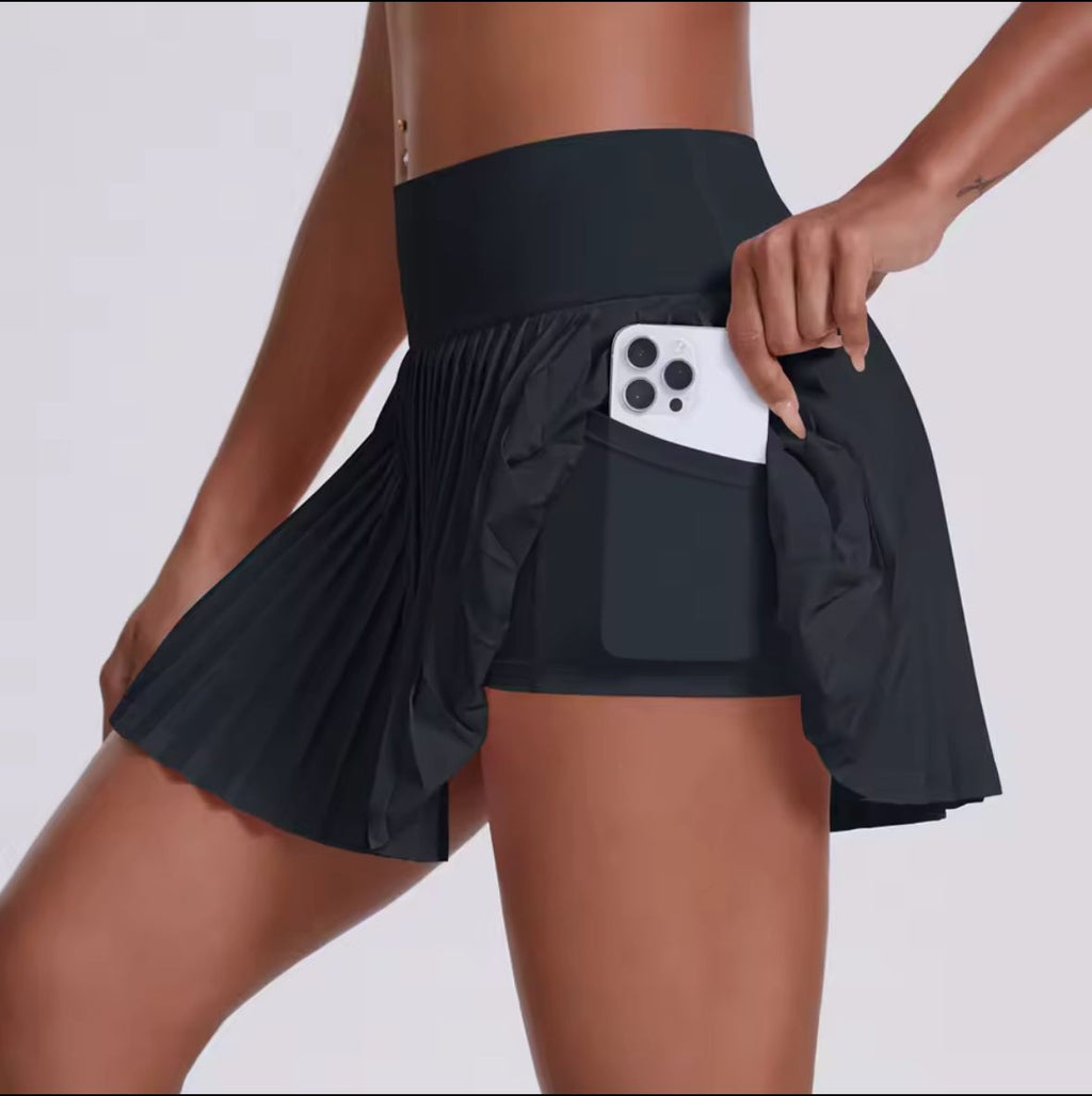 Dames 2-in-1 golf tennis rok geplisseerd fitness pak met binnenzak, sexy stijl voor dames